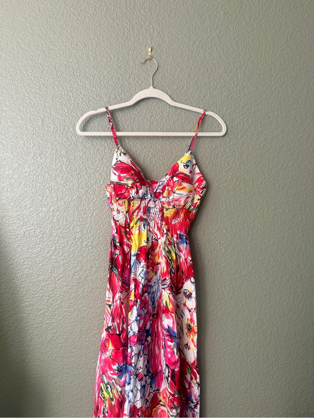 She's Cool Red Floral Maxi Dress with Multicolor Print